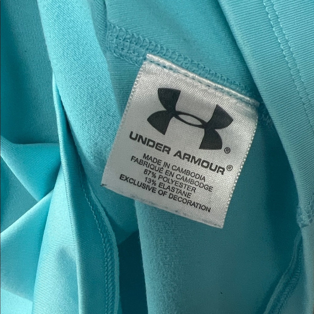 Under Armour Cold Gear Sky Blue Mock Neck Top - Picture 4 of 8